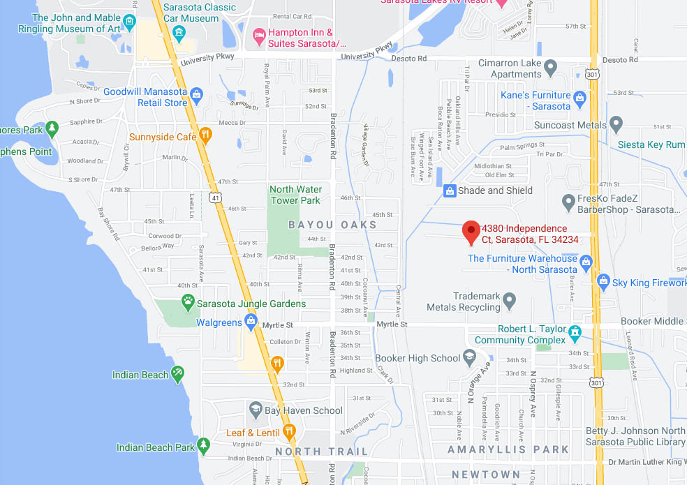 Sarasota Construction Company Charles and Chase location map